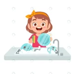 happy cute little girl washing dish kitchen crc13999578 size0.95mb - title:Home - اورچین فایل - format: - sku: - keywords:وکتور,موکاپ,افکت متنی,پروژه افترافکت p_id:63922
