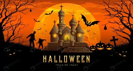 happy halloween banner castle pumpkin with bat mo crca2e66448 size5.54mb 1 - title:graphic home - اورچین فایل - format: - sku: - keywords: p_id:353984