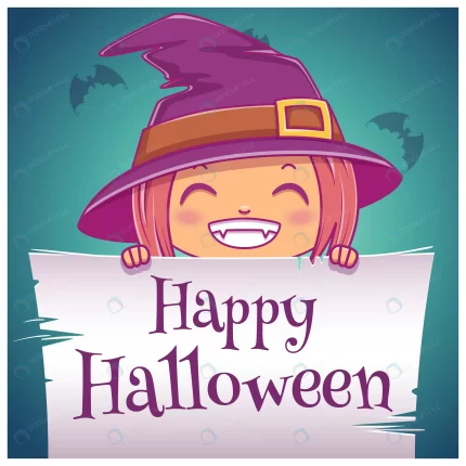 happy halloween poster with little girl costume w crc35054662 size2.30mb - title:graphic home - اورچین فایل - format: - sku: - keywords: p_id:353984