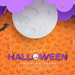 - happy halloween trick treat banner paper cut styl crc1a08eb66 size12.94mb - Home