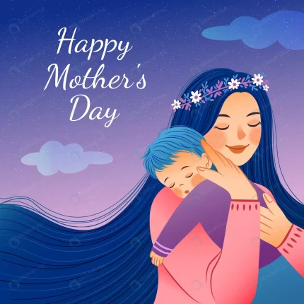 happy mothers day illustration with mother huggin crc91ec165a size3.49mb - title:graphic home - اورچین فایل - format: - sku: - keywords: p_id:353984