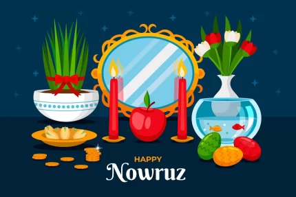 happy nowruz illustration with mirror crc02226c65 size1.59mb - title:graphic home - اورچین فایل - format: - sku: - keywords: p_id:353984