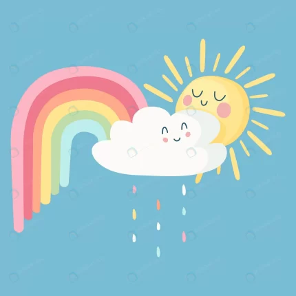 happy sun clouds with rainbow crc0f693328 size681.12kb - title:graphic home - اورچین فایل - format: - sku: - keywords: p_id:353984