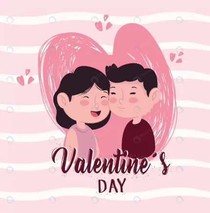 happy valentines day lettering card with lovers c crc7a5bff7a si - title:graphic home - اورچین فایل - format: - sku: - keywords: p_id:353984