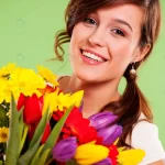 happy young woman with flowers crc88f8c1f3 size10.81mb 6048x4032 - title:Home - اورچین فایل - format: - sku: - keywords:وکتور,موکاپ,افکت متنی,پروژه افترافکت p_id:63922