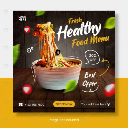 healthy food menu instagram post template banner. crc1de564e4 size9.73mb - title:graphic home - اورچین فایل - format: - sku: - keywords: p_id:353984