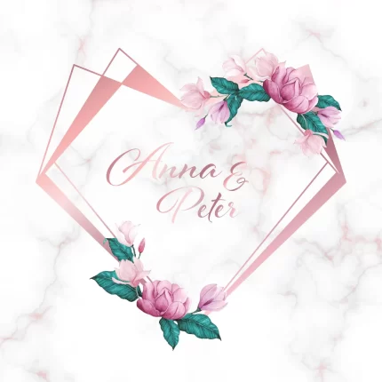 heart frame with flower on marble background for crc86edc136 size10.55mb - title:graphic home - اورچین فایل - format: - sku: - keywords: p_id:353984