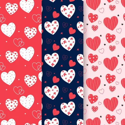 heart pattern flat design pack - title:graphic home - اورچین فایل - format: - sku: - keywords: p_id:353984