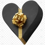 - heart shape gift box wrapped dark black paper wit crc25717b28 size51.98mb - Home