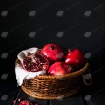 high angle basket with autumn pomegranates copy s crc6dce8e13 size1.15mb 3648x5107 - title:Home - اورچین فایل - format: - sku: - keywords:وکتور,موکاپ,افکت متنی,پروژه افترافکت p_id:63922