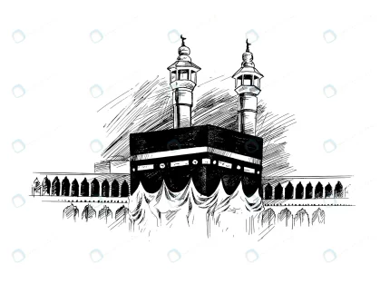 holy kaaba mecca saudi arabia hand drawn sketch v crc69951cc5 size1.73mb - title:graphic home - اورچین فایل - format: - sku: - keywords: p_id:353984