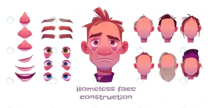 homeless man face construction avatar creation wi crc2fbcd33b size0.88mb - title:graphic home - اورچین فایل - format: - sku: - keywords: p_id:353984