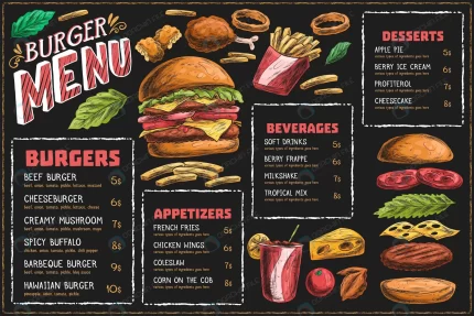 horizontal menu template with burger fries crc8bde576b size13.73mb - title:graphic home - اورچین فایل - format: - sku: - keywords: p_id:353984