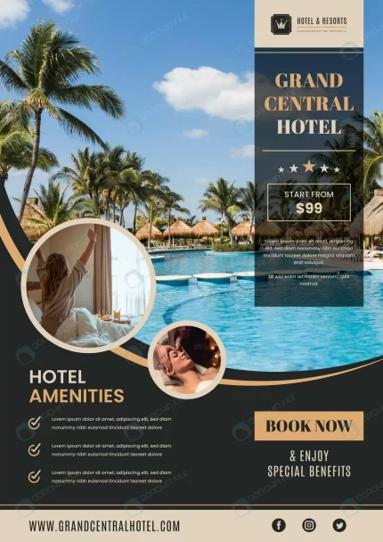 hotel information flyer template with photo rnd632 frp13239330 - title:graphic home - اورچین فایل - format: - sku: - keywords: p_id:353984