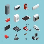 - household appliances isometric icons set crc7659d0c0 size1.67mb - Home