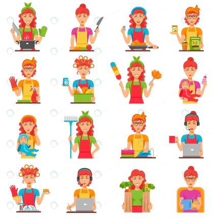 housewife flat color icons set crc0fc3effe size3.06mb 1 - title:graphic home - اورچین فایل - format: - sku: - keywords: p_id:353984