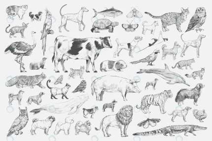 illustration drawing style animal collection crcab8ab015 size27.97mb - title:graphic home - اورچین فایل - format: - sku: - keywords: p_id:353984