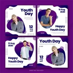 instagram post bundle international youth day - title:Home - اورچین فایل - format: - sku: - keywords:وکتور,موکاپ,افکت متنی,پروژه افترافکت p_id:63922