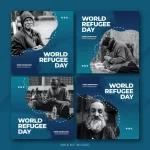 instagram post bundle world refugee day template 2 - title:Home - اورچین فایل - format: - sku: - keywords:وکتور,موکاپ,افکت متنی,پروژه افترافکت p_id:63922