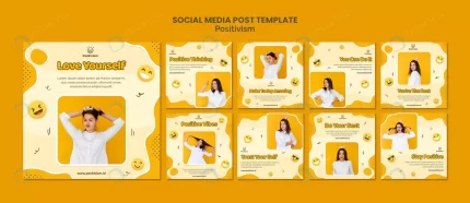 instagram posts pack positivism with happy woman crce2acffa5 size34.54mb - title:graphic home - اورچین فایل - format: - sku: - keywords: p_id:353984