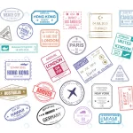 - international arrival visa stamps vector set with rnd985 frp20306586 - Home
