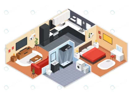 isometric apartment modern apartment interior wit crccfbb4379 size2.37mb - title:graphic home - اورچین فایل - format: - sku: - keywords: p_id:353984