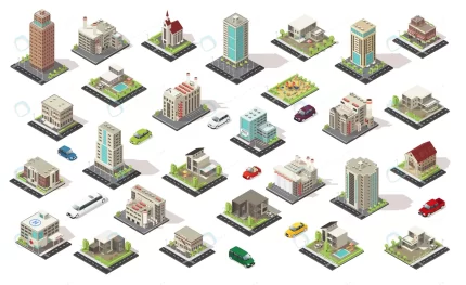 isometric city elements collection crcf7626b93 size11.64mb - title:graphic home - اورچین فایل - format: - sku: - keywords: p_id:353984