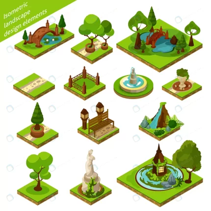 isometric landscape design elements crca5323642 size3.91mb - title:graphic home - اورچین فایل - format: - sku: - keywords: p_id:353984