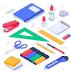 - isometric office supplies school stationery tools crc24955f41 size2.10mb - Home