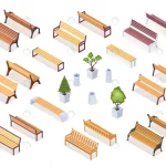 isometric wooden bench park chair garden pot with crc14b63b50 size4.62mb - title:Home - اورچین فایل - format: - sku: - keywords:وکتور,موکاپ,افکت متنی,پروژه افترافکت p_id:63922