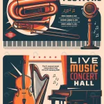 jazz festival music concert retro posters music li rnd536 frp20979925 1 - title:Home - اورچین فایل - format: - sku: - keywords:وکتور,موکاپ,افکت متنی,پروژه افترافکت p_id:63922