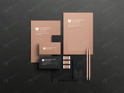 kraft paper letterhead with business card mockup. crce3931252 size132.52mb - title:graphic home - اورچین فایل - format: - sku: - keywords: p_id:353984