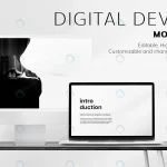 - laptop screen mockup psd desk minimal home office crcd0087761 size98.50mb - Home