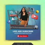 - like and subscribe creative concept for instagram social media post promotion template - Home