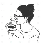 line art drawing women drinking coffee tea woman crcc9fff00f size0.41mb 1 - title:Home - اورچین فایل - format: - sku: - keywords:وکتور,موکاپ,افکت متنی,پروژه افترافکت p_id:63922