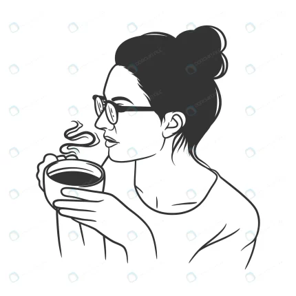 line art drawing women drinking coffee tea woman crcc9fff00f size0.41mb 1 - title:graphic home - اورچین فایل - format: - sku: - keywords: p_id:353984