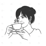 line art drawing women drinking coffee tea woman crccaebd742 size0.45mb - title:Home - اورچین فایل - format: - sku: - keywords:وکتور,موکاپ,افکت متنی,پروژه افترافکت p_id:63922