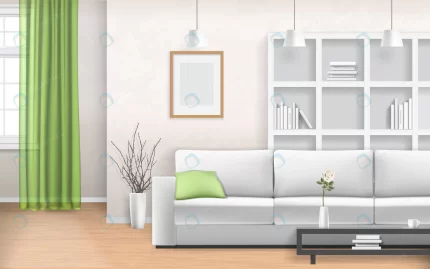 living room interior with sofa window bookshelves crcacf0a9a0 size4.31mb - title:graphic home - اورچین فایل - format: - sku: - keywords: p_id:353984
