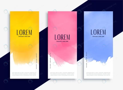 lovely colorful watercolor banners set crcb151852b size2.88mb - title:graphic home - اورچین فایل - format: - sku: - keywords: p_id:353984