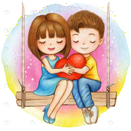 lovely watercolor couple sitting swing holding he crca33d8f2f size17.86mb - title:graphic home - اورچین فایل - format: - sku: - keywords: p_id:353984
