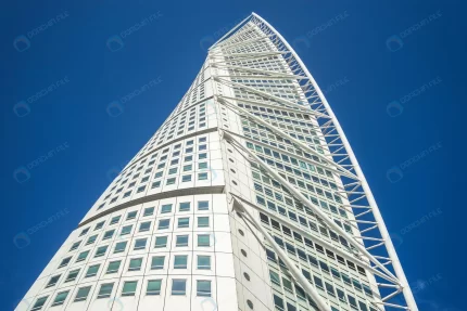 low angle view turning torso blue sky sunlight ma crc1e8c38f2 size16.23mb 6000x4000 - title:graphic home - اورچین فایل - format: - sku: - keywords: p_id:353984