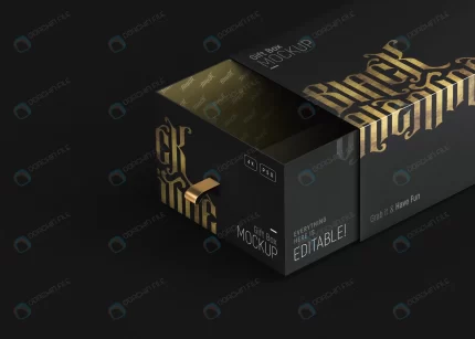 luxurious black golden gift box mockup crcd4b85faf size103.05mb - title:graphic home - اورچین فایل - format: - sku: - keywords: p_id:353984