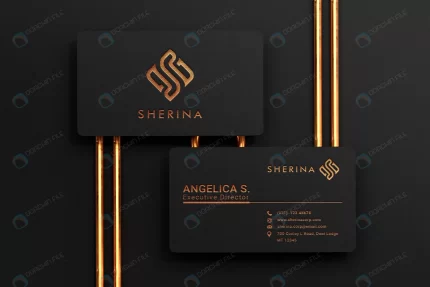 luxury black business card mockup with gold logo crc0f603fda size187.18mb - title:graphic home - اورچین فایل - format: - sku: - keywords: p_id:353984