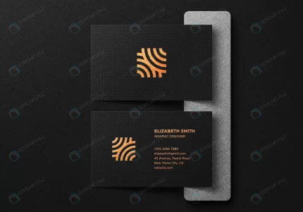 luxury business card mockup with gold foil effect crc33a7c5f8 size144.05mb - title:graphic home - اورچین فایل - format: - sku: - keywords: p_id:353984