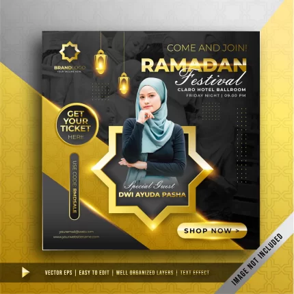 luxury gold ramadan festival square banner promotion template - title:graphic home - اورچین فایل - format: - sku: - keywords: p_id:353984