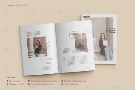 magazine mockup open with cover top view crc3f0623f2 size93.68mb - title:graphic home - اورچین فایل - format: - sku: - keywords: p_id:353984