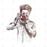 - male photographer with camera hand drawn sketch v crcd620a976 size3.06mb - Home