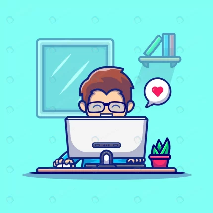 man working computer cartoon vector illustration crc386bf501 size0.75mb - title:graphic home - اورچین فایل - format: - sku: - keywords: p_id:353984