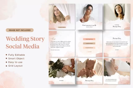 minimalist pink watercolor wedding story social m crcf0793053 size10.15mb - title:graphic home - اورچین فایل - format: - sku: - keywords: p_id:353984