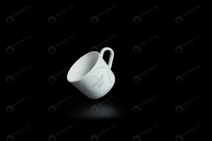mockup white mug black background with reflection crca615714a size12.22mb - title:graphic home - اورچین فایل - format: - sku: - keywords: p_id:353984